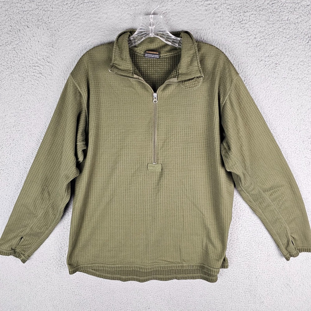 Condor Base Layer II Thermal Fleece Sweater Men Large Green Quarter Zip Pullover